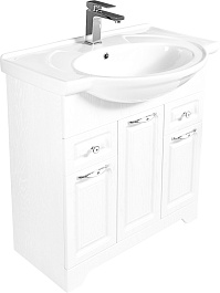 Stella Polare Мебель для ванной Кармела 75 люкс белое серебро – фотография-9